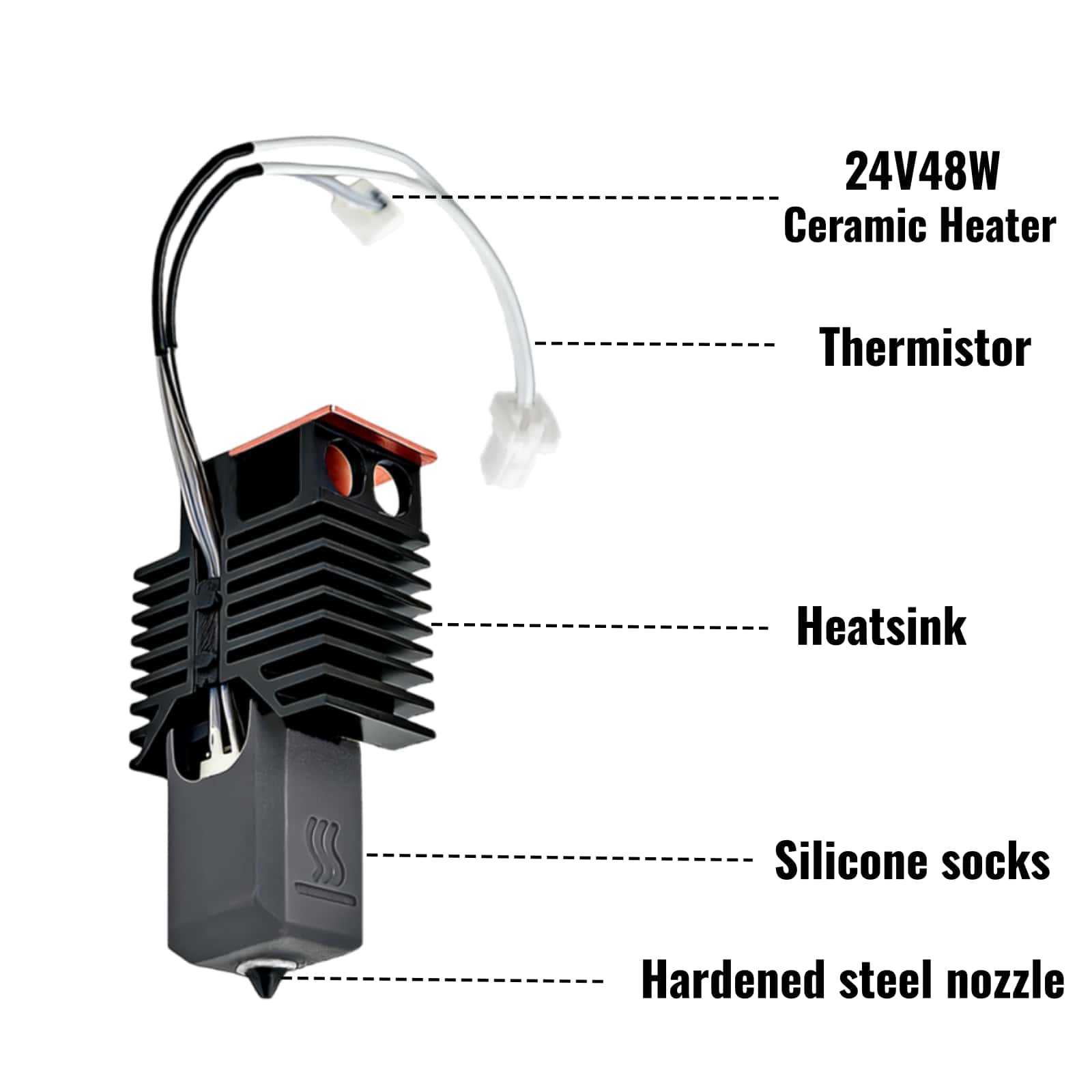 Hardened Steel Nozzle Hot End  - High Flow Ceramic Hotend review and price
